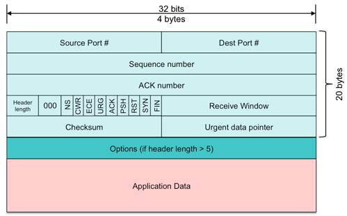 TCP header TCP header